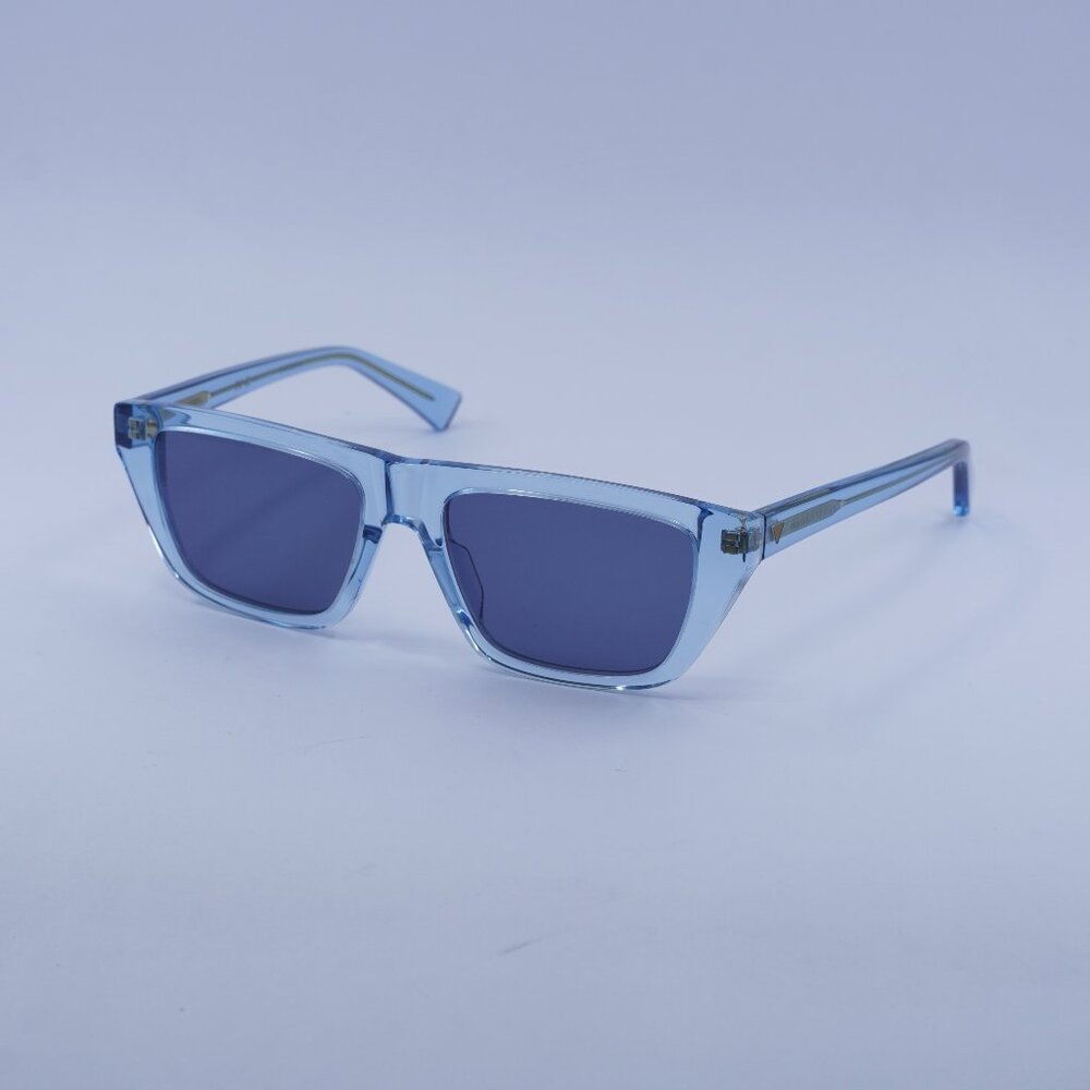 Bottega Veneta BV1291S 003 Sunglasses Blue Rectangle Frame, Blue Lenses